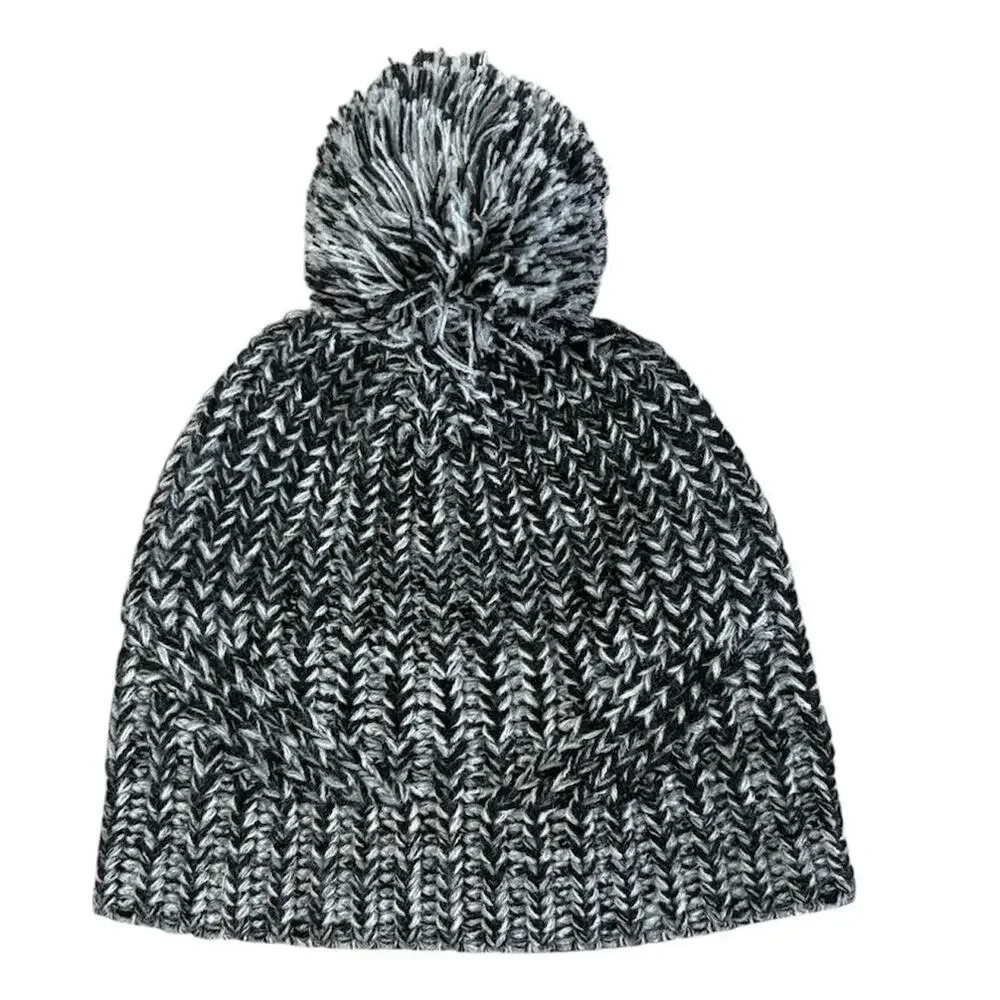 Rebecca Minkoff 100% Acryllic Gray Knit Pom Pom Beanie Women's Hat